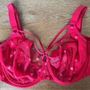 Elomi Saschi Pink Heart Mesh Bra UK 34GG (US 7D)